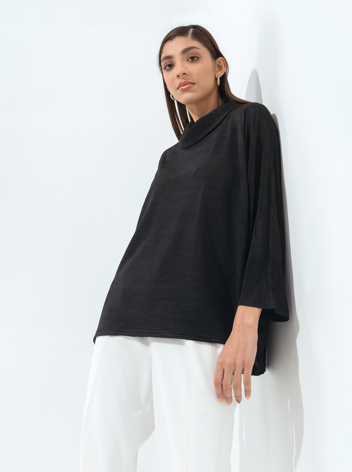 Beechtree - Black Silk Jersey Top
