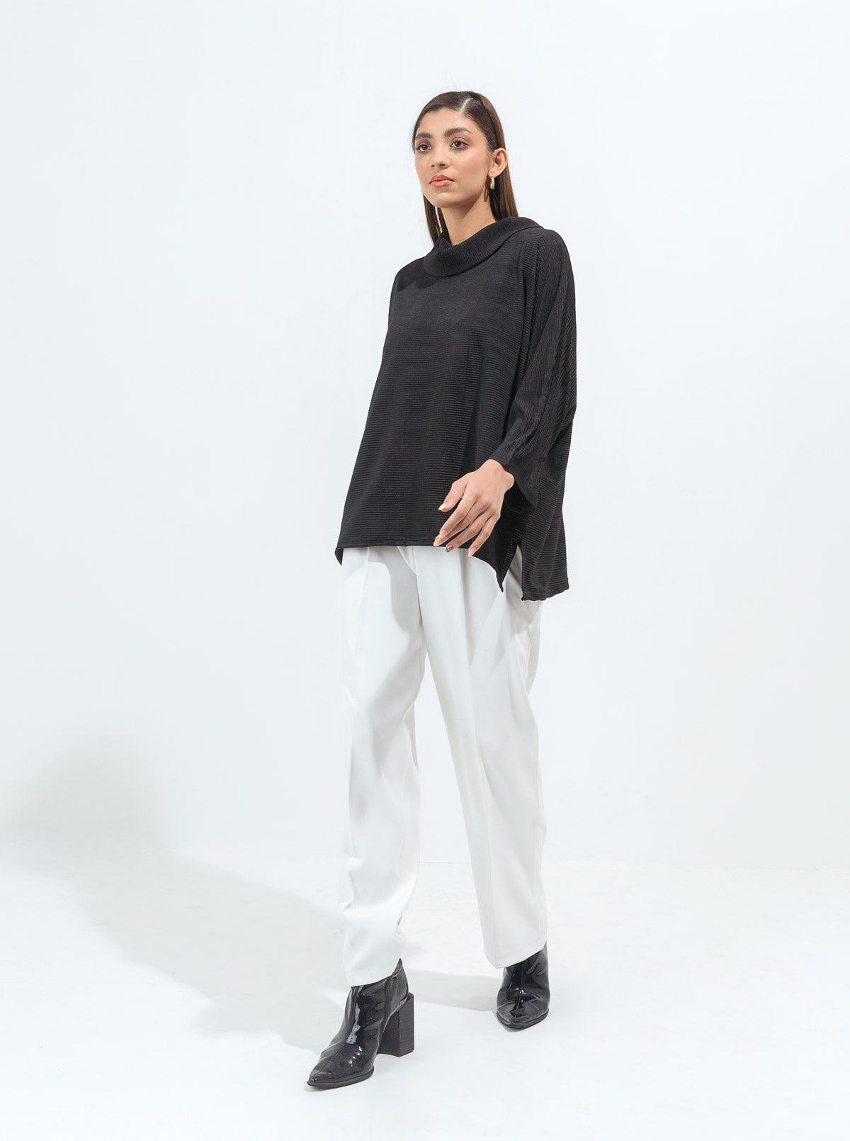 Beechtree - Black Silk Jersey Top