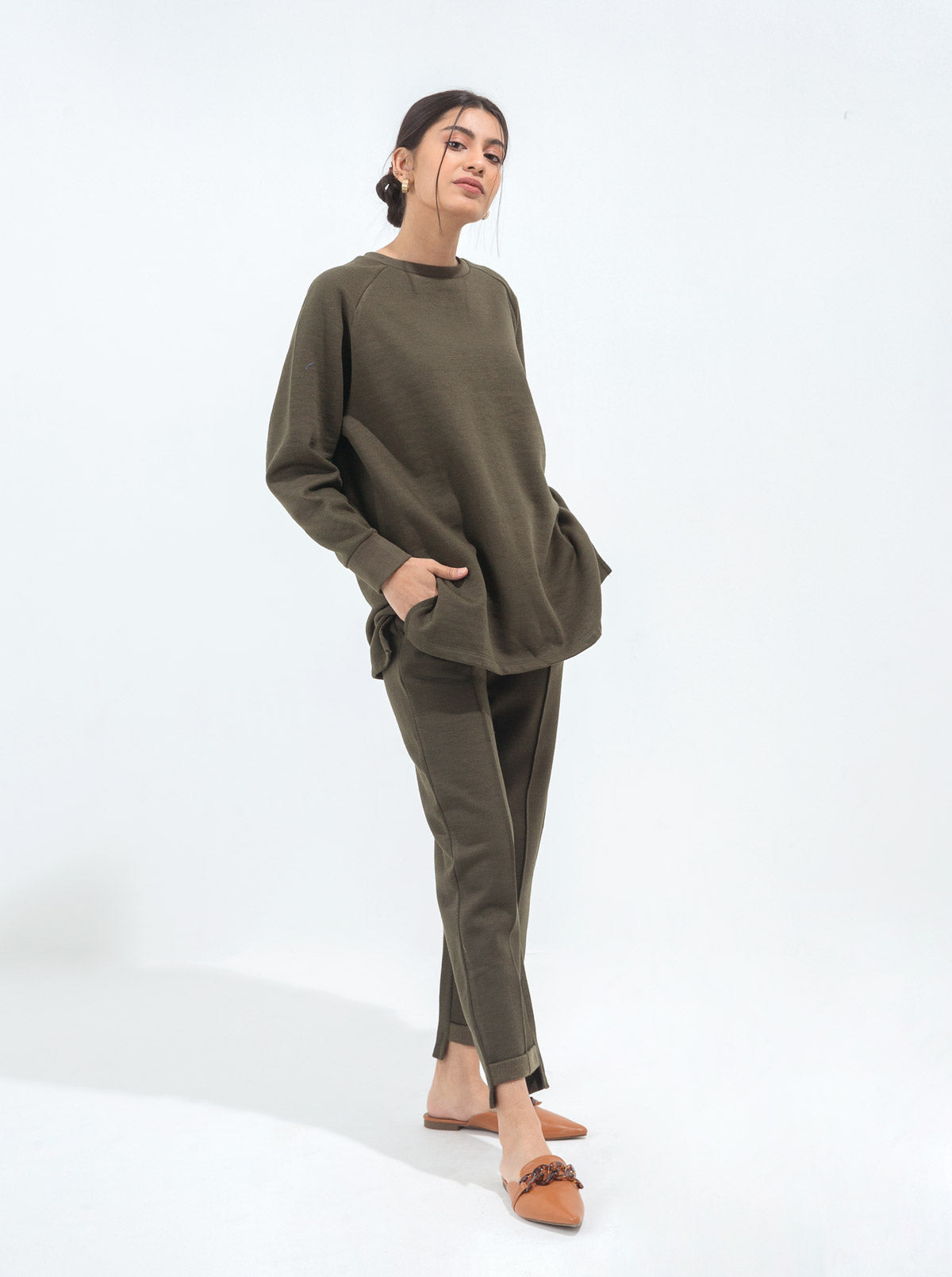 Beechtree - Dark Olive Fleece Tracksuit