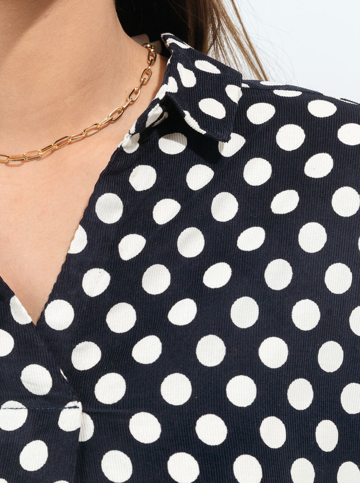 Beechtree - Polka Dotted Corduroy Collar Shirt