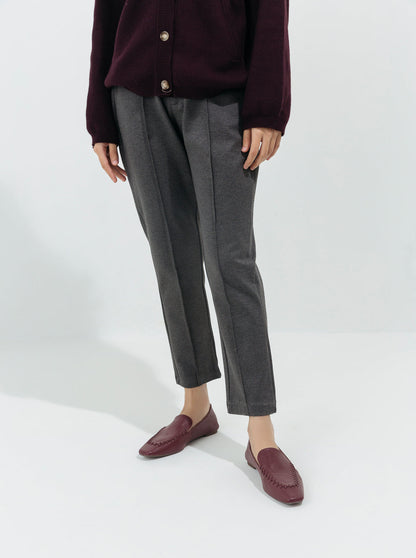 Beechtree - Melange Gray Bi-Stretch Straight Pants