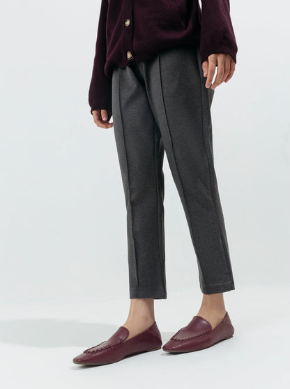 Beechtree - Melange Gray Bi-Stretch Straight Pants