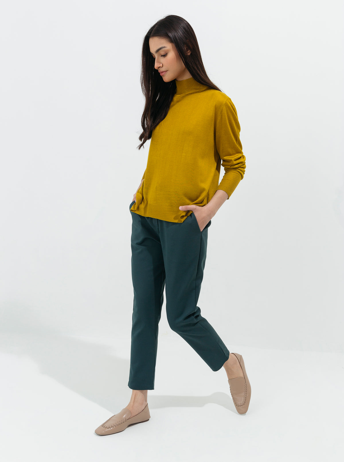 Beechtree - Teal Blue Stretch Tailored Pants