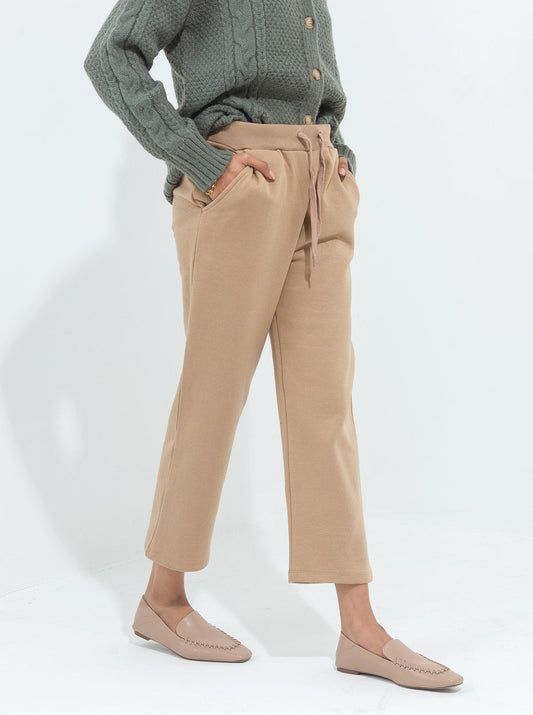 Beechtree - Dark Beige Fleece Straight Pants