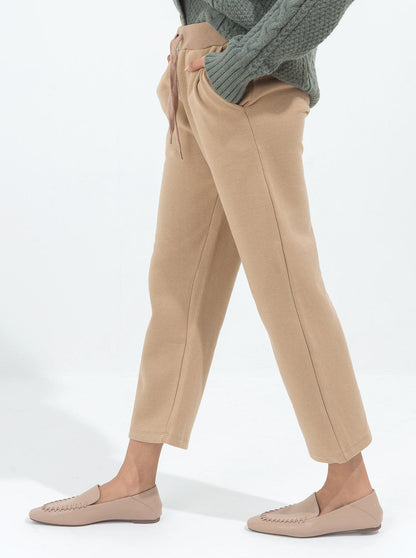 Beechtree - Dark Beige Fleece Straight Pants