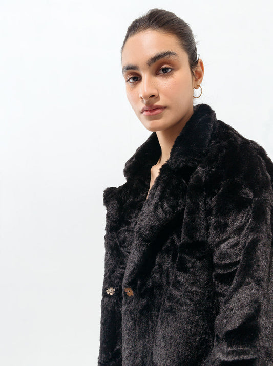 Beechtree - Black Faux Fur Jacket
