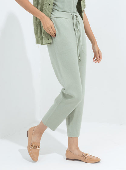 Beechtree - Jade Green Sweater Knit Straight Pants