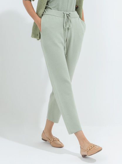 Beechtree - Jade Green Sweater Knit Straight Pants