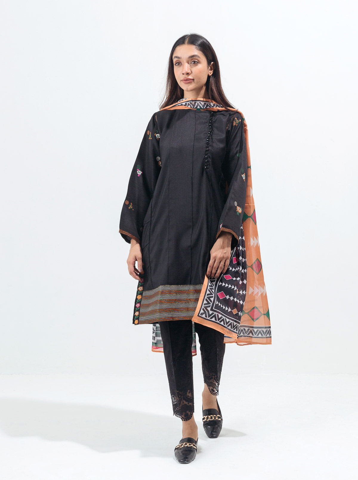 Beechtree - 2 PIECE EMBROIDERED RAW SILK SUIT (LUXURY PRET)
