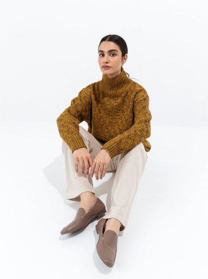 Beechtree - Dark Mustard Pattern Knit Pullover