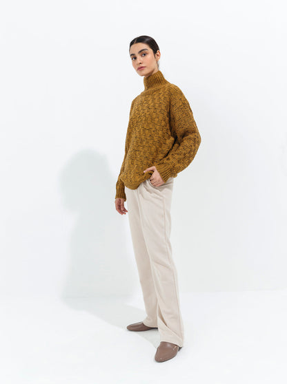 Beechtree - Dark Mustard Pattern Knit Pullover