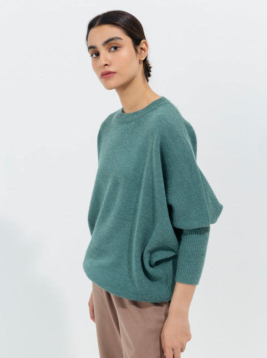 Beechtree - Jade Blue Dolman Sleeve Pullover