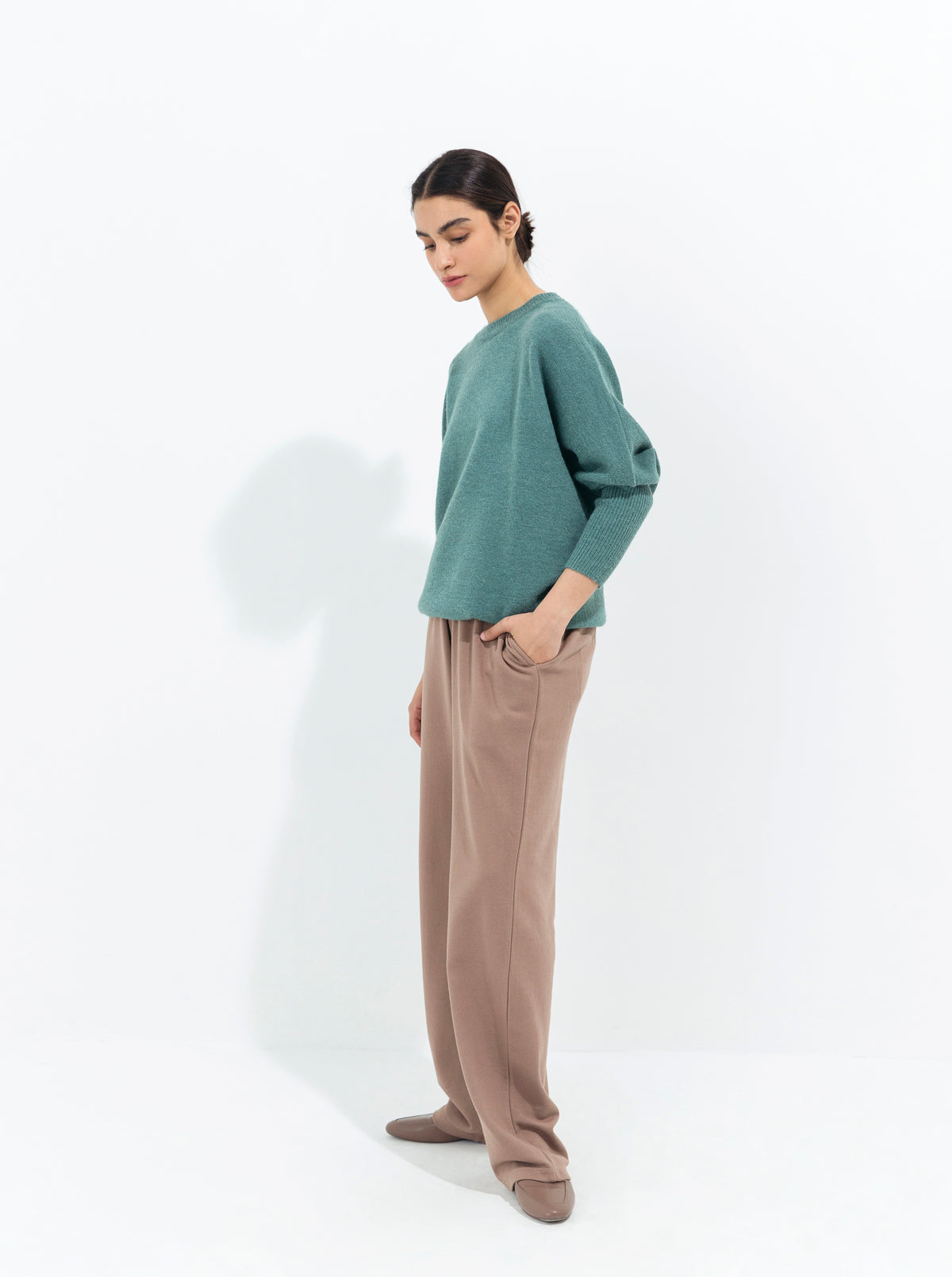 Beechtree - Jade Blue Dolman Sleeve Pullover