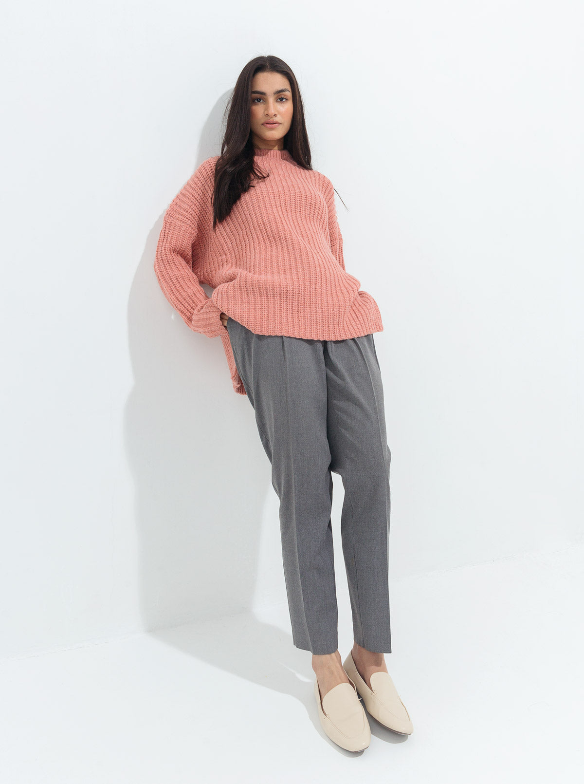 Beechtree - Peach Chunky Knit Pullover