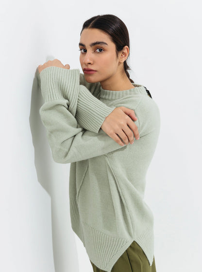Beechtree - Mint Ribbed Hem Pullover