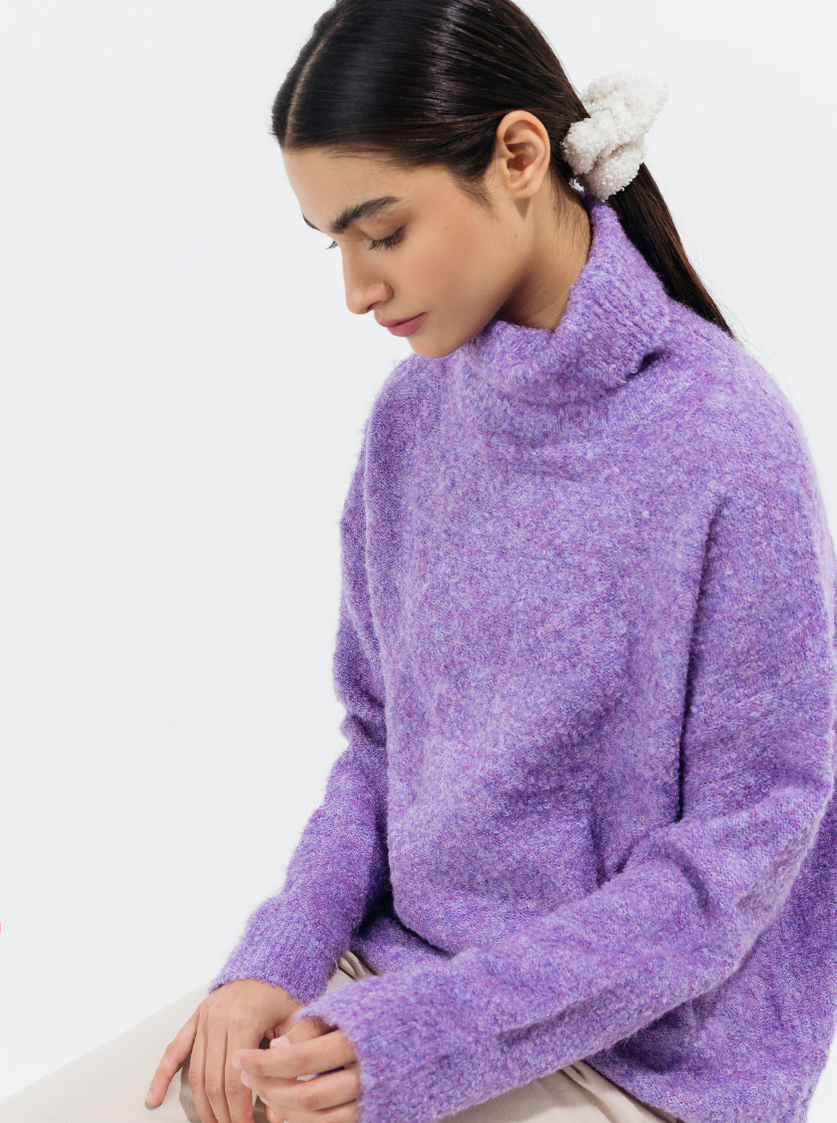 Beechtree - Lilac Fuzzy Melange Knit Pullover