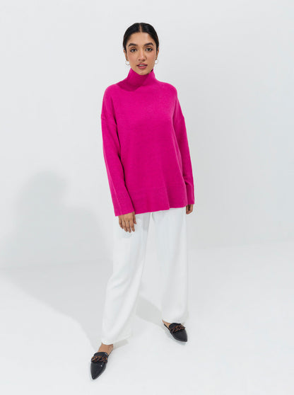 Beechtree - Shocking Pink High Neck Pullover