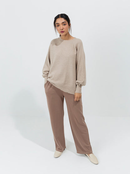 Beechtree - Light Beige Flat Knit Pullover