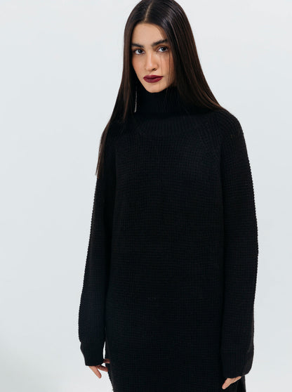 Beechtree - Black Purl Knit Long Sweater
