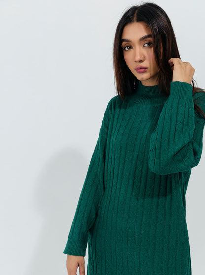 Beechtree - Green Cable Knit Long Pullover