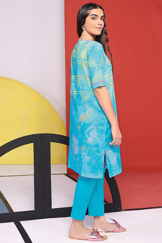 Alkaram - 2 Pc Digital Cambric Shirt With Dyed Cambric Trouser