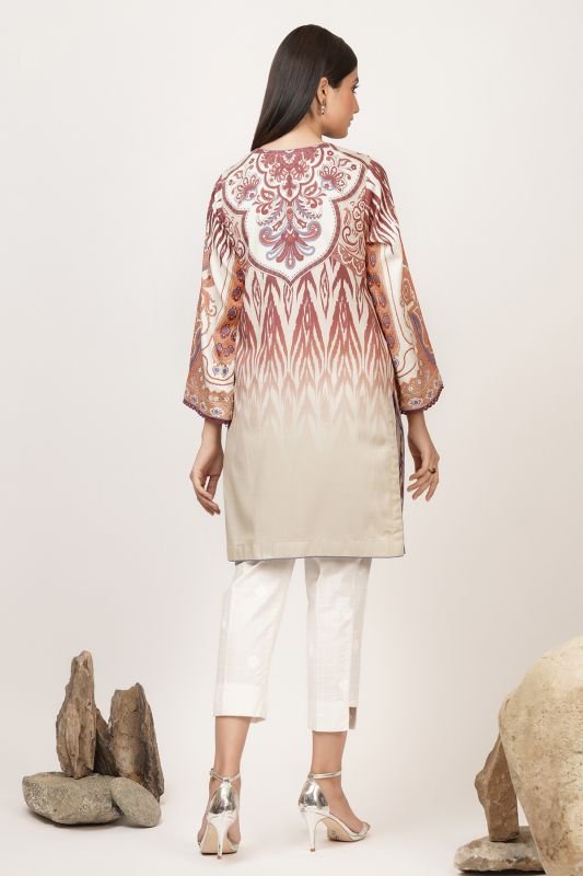 Printed Satin Kurti