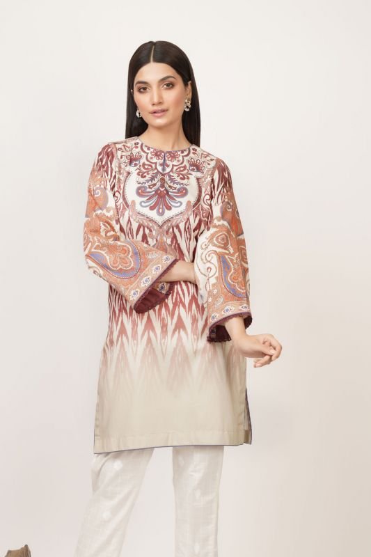 Printed Satin Kurti