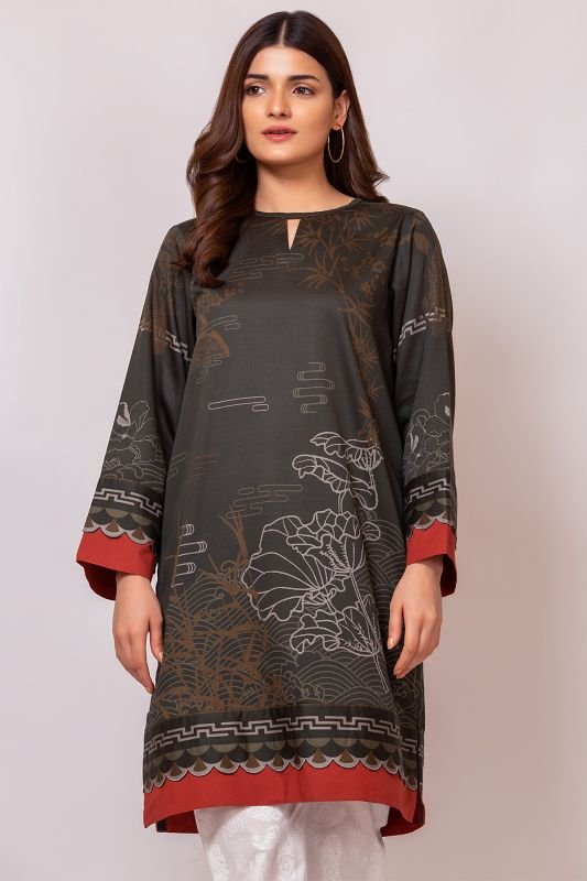 Printed Cotton Satin Kurti