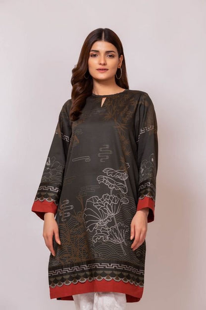 Printed Cotton Satin Kurti