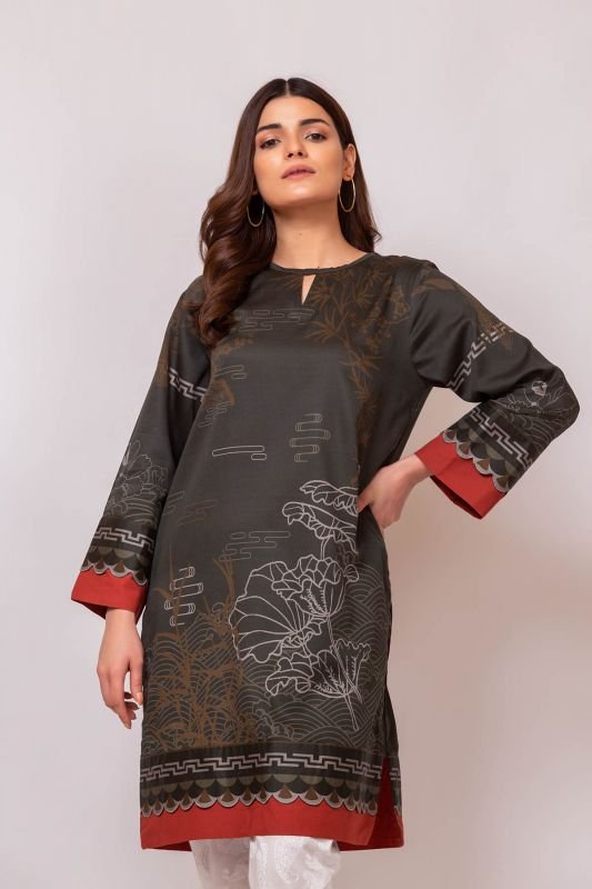 Printed Cotton Satin Kurti