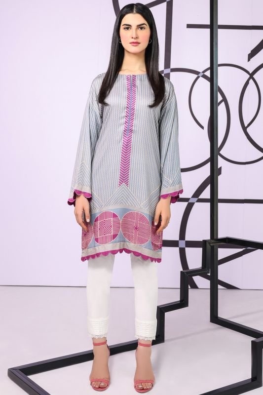 Printed Embroidered Dobby Kurti