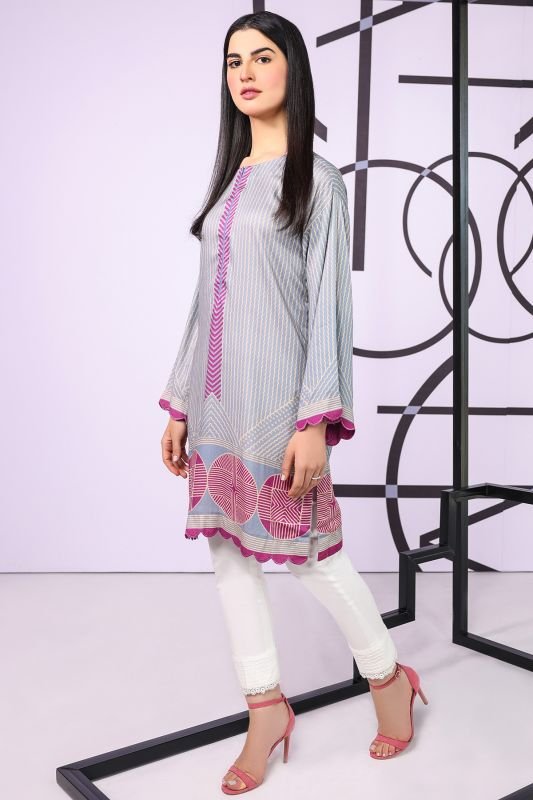 Printed Embroidered Dobby Kurti