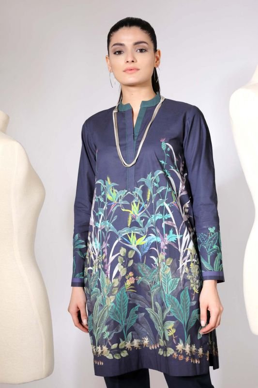 Printed Satin Kurti