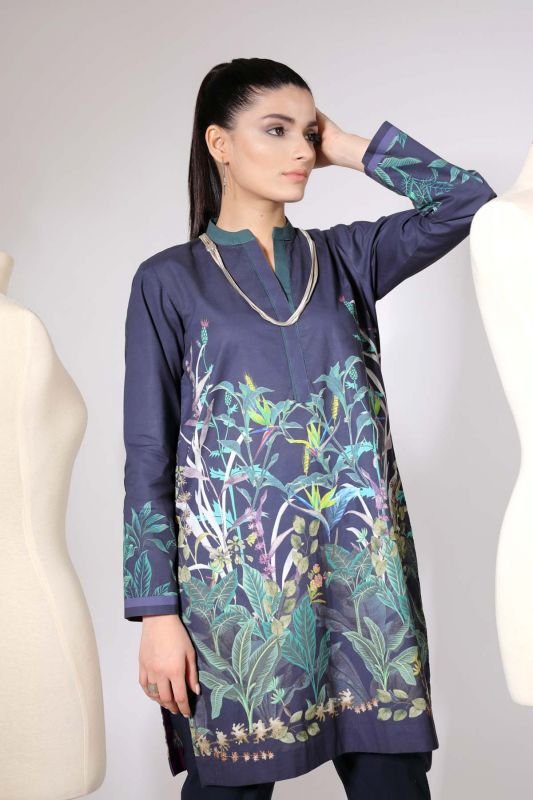 Printed Satin Kurti