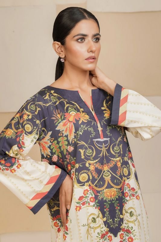 Printed Cotton Satin Kurti