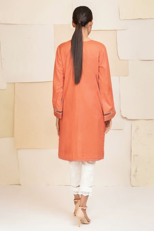 Dyed Embroidered Dobby Kurti