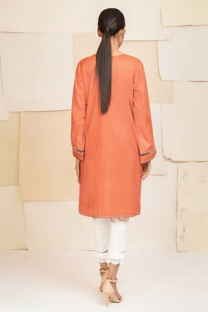 Dyed Embroidered Dobby Kurti