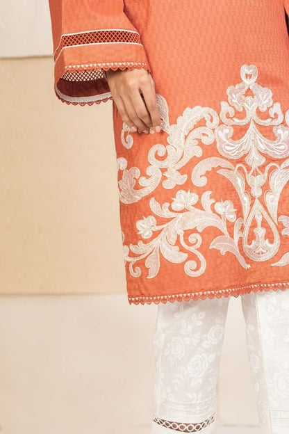 Dyed Embroidered Dobby Kurti