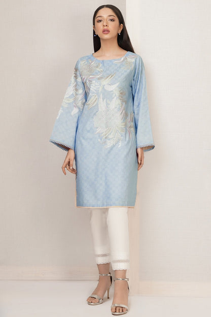 Dyed Embroidered Dobby Kurti