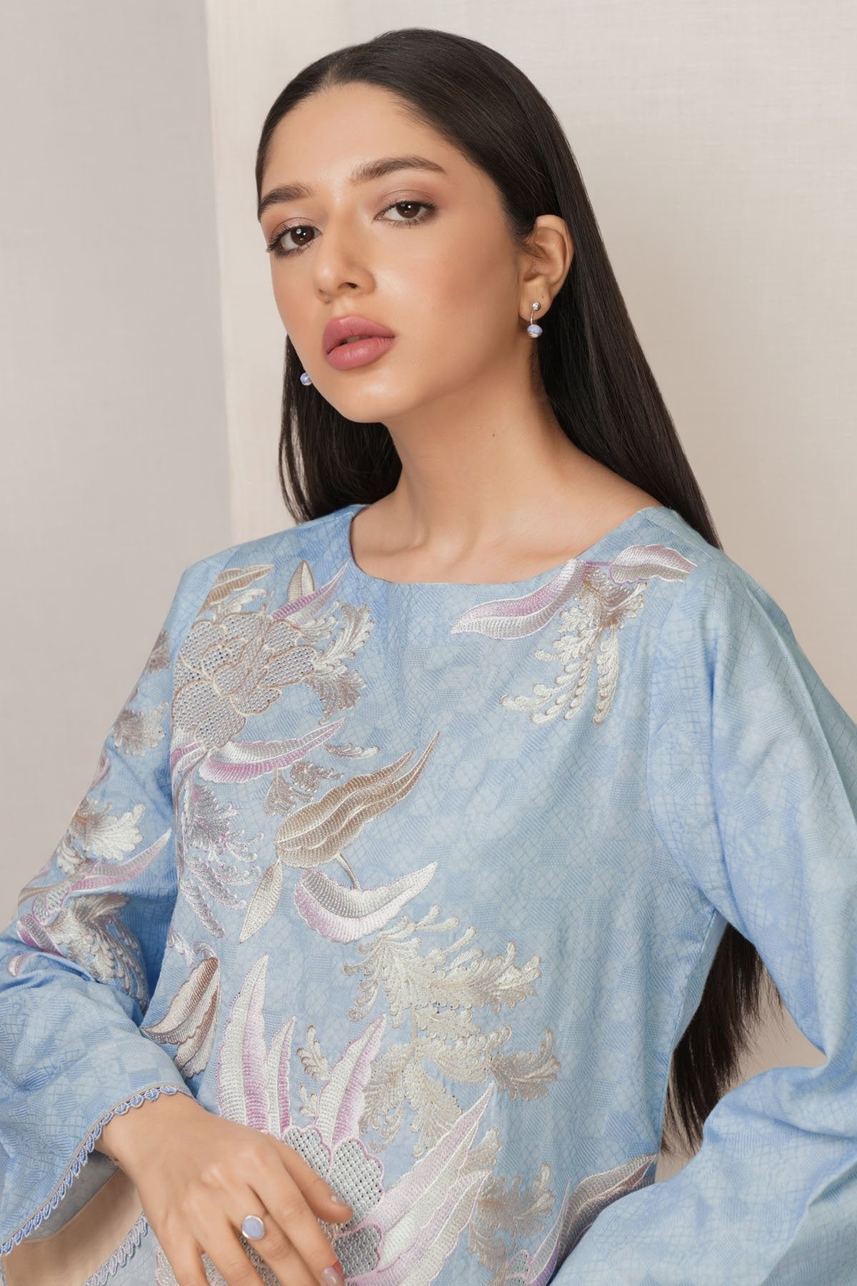 Alkaram - Dyed Embroidered Dobby Kurti