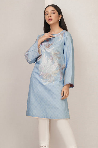 Alkaram - Dyed Embroidered Dobby Kurti