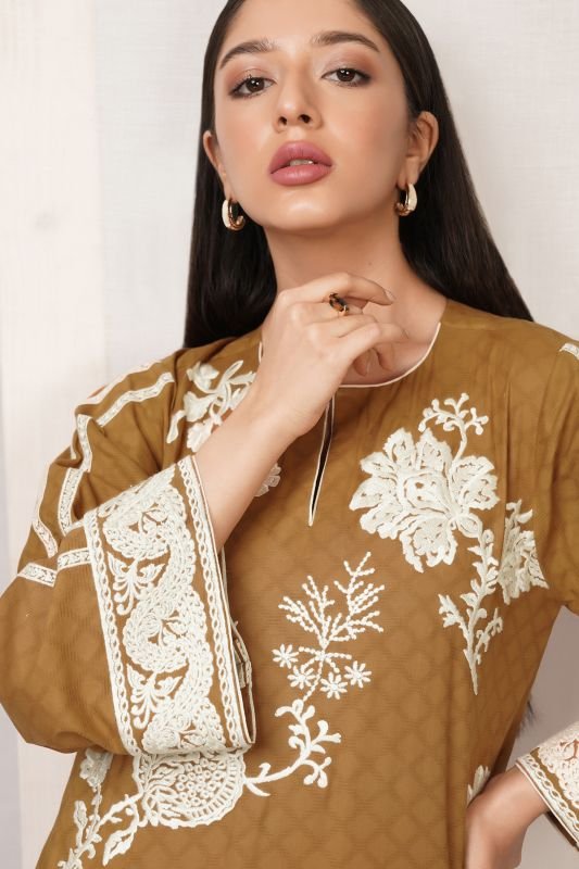 Embroidered Dobby Kurti