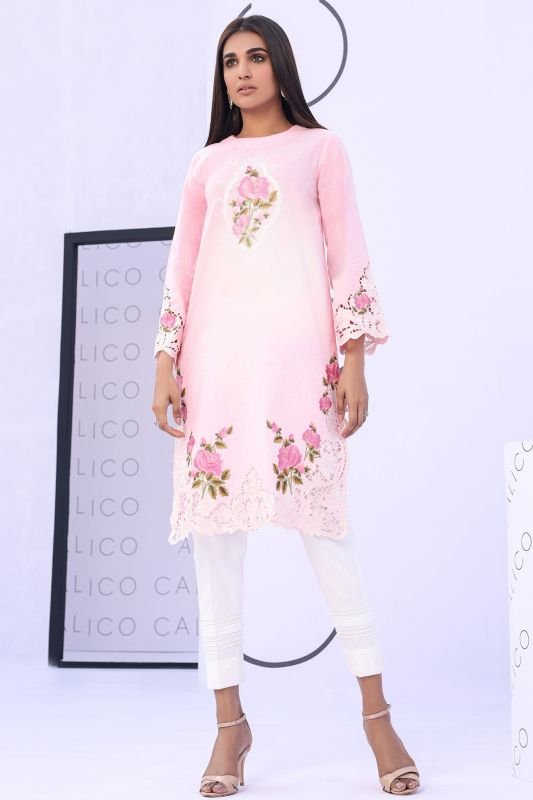 Embroidered Dobby Kurti