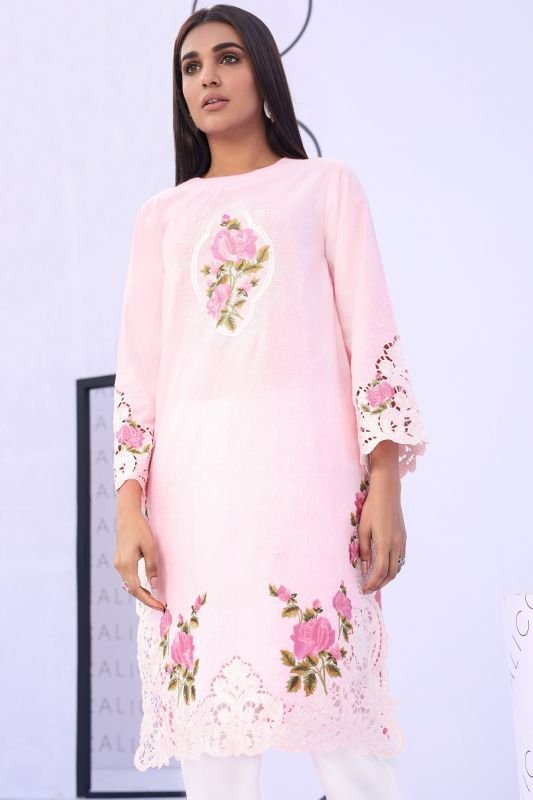 Embroidered Dobby Kurti