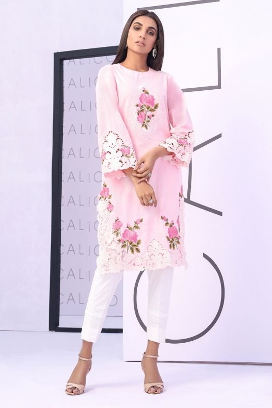 Embroidered Dobby Kurti