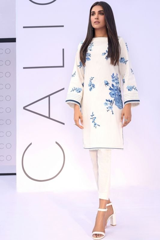 Embroidered Dobby Kurti