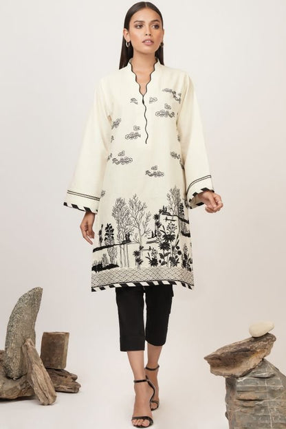 Dyed Embroidered Cambric Kurti