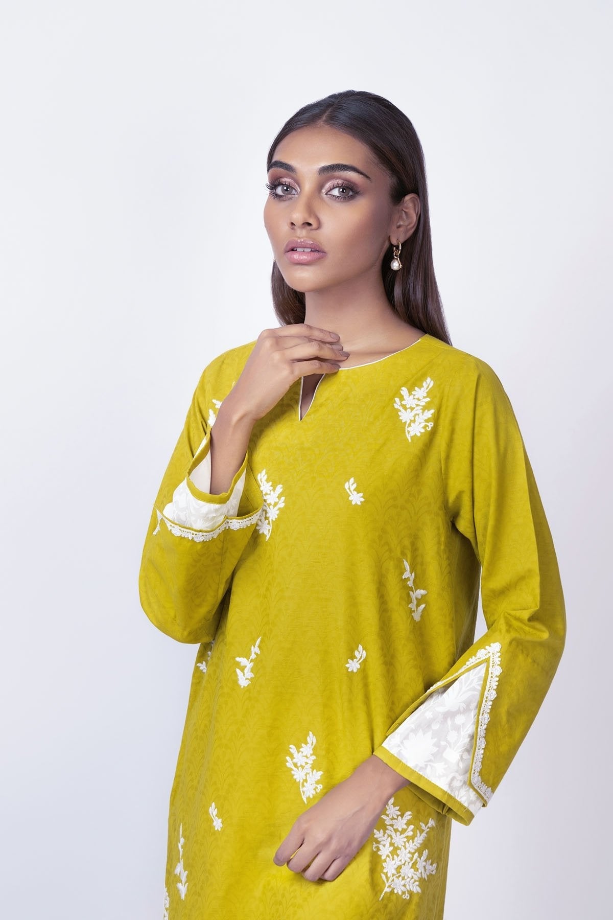 Alkaram - Dyed Embroidered Dobby Kurti