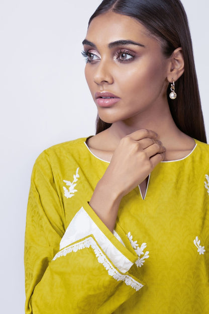 Alkaram - Dyed Embroidered Dobby Kurti