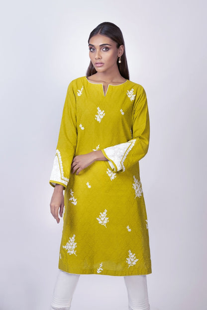 Alkaram - Dyed Embroidered Dobby Kurti